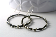 silver on steel large earrings