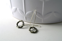 silver on steel small earrings