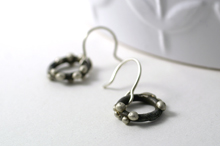silver on steel earrings