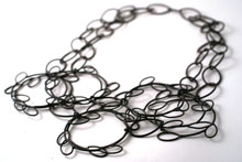 layered leaf hoop necklace