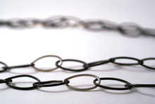 steel and silver leaf chain