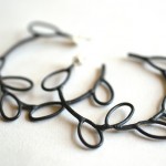 leaf hoop earrings