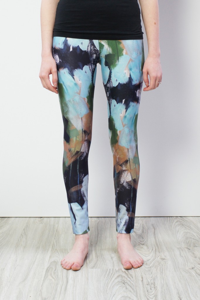 wellspring green and aqua printed leggings