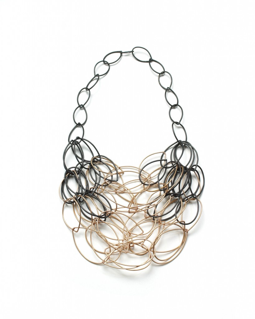 julia necklace - black and bronze statement necklace by megan auman