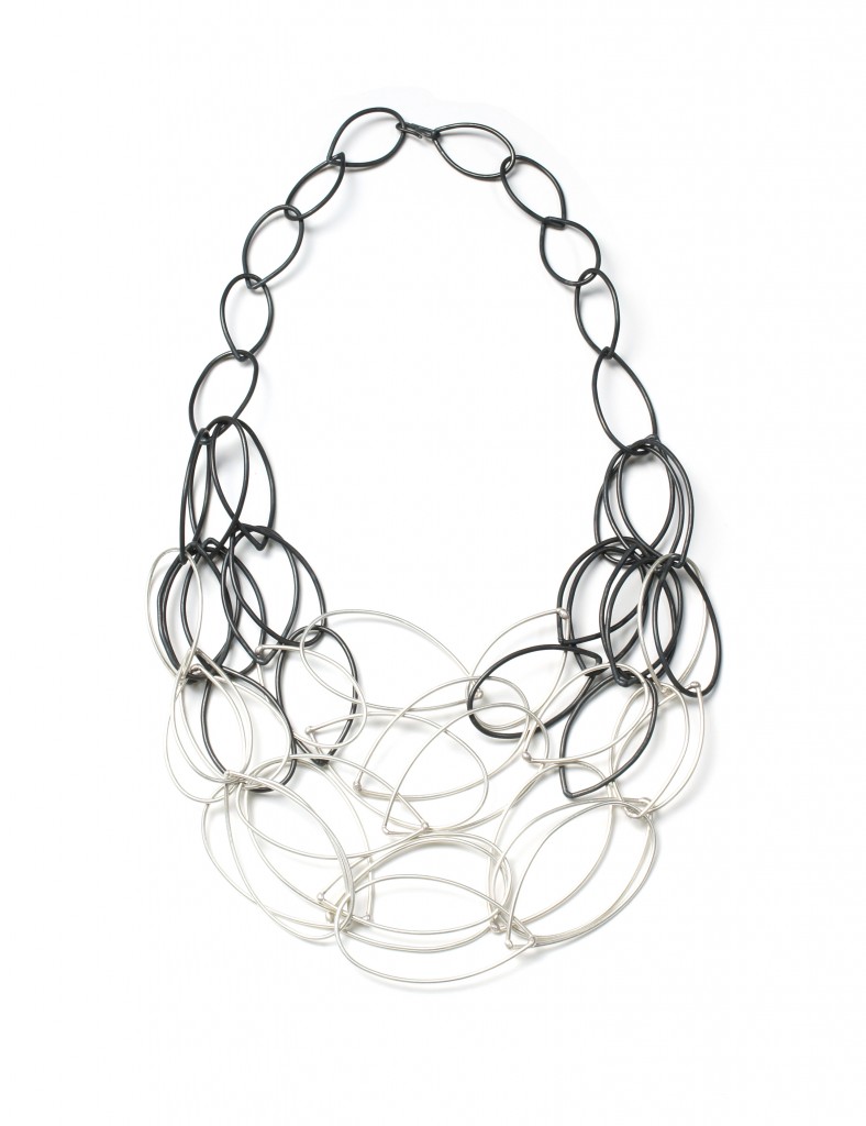 Maya necklace in steel and silver by megan auman