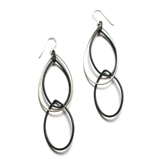 kathrine earrings - black and silver earrings by megan auman