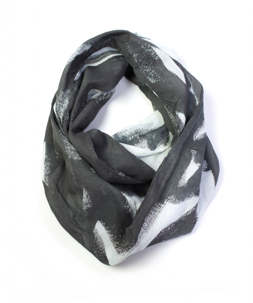 magpie black and white lightweight cotton scarf