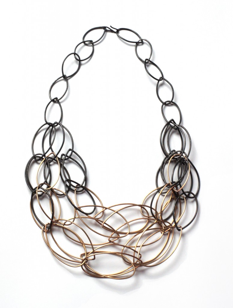 maya two-tone statement necklace by megan auman