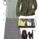 military jacket and maxi skirt