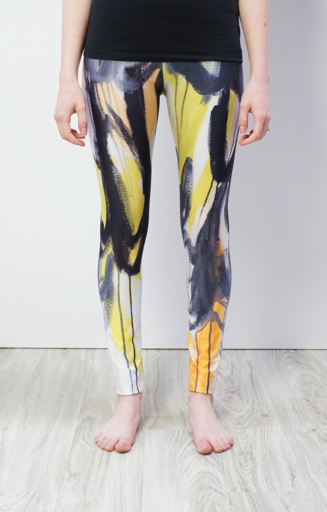 wings leggings / black and yellow leggings