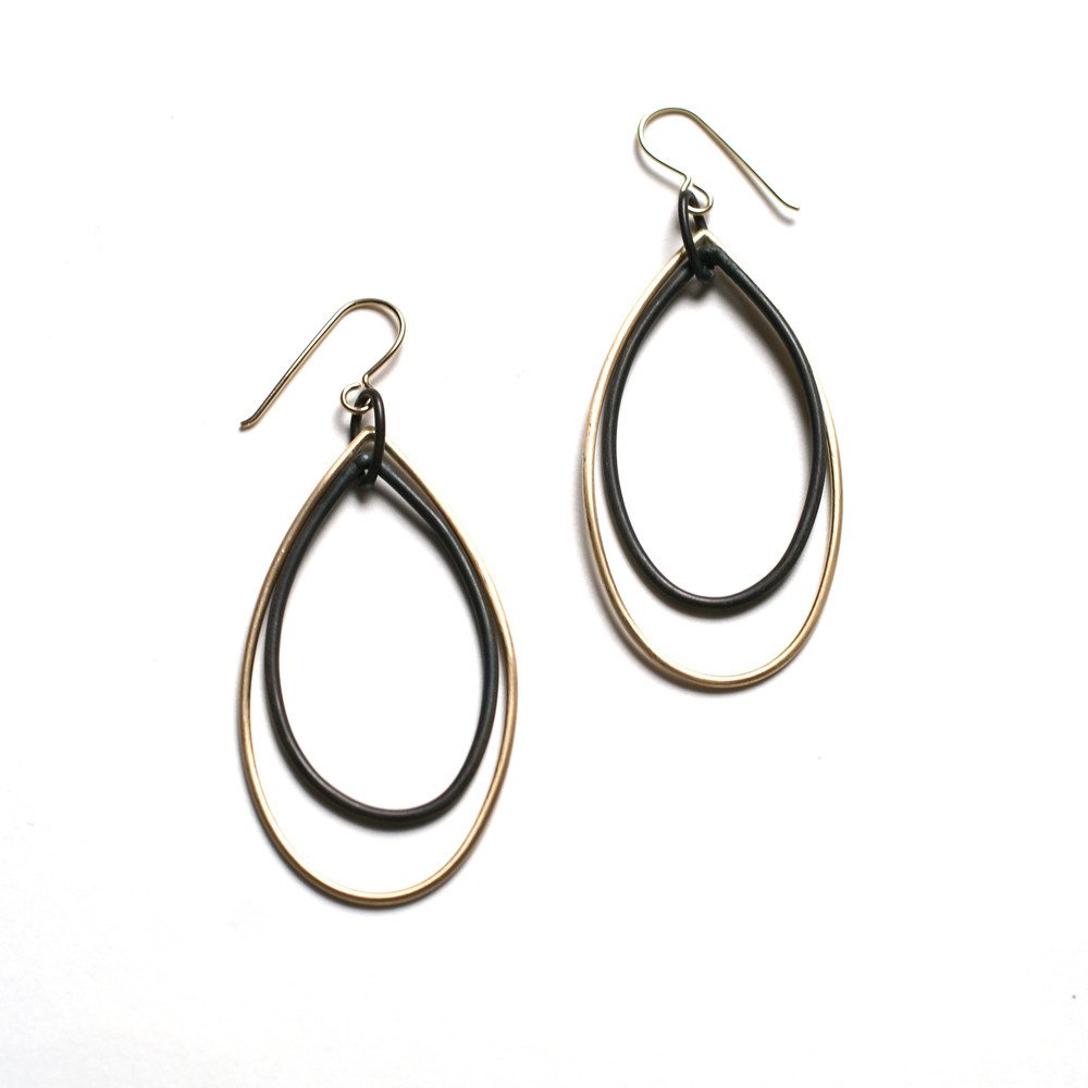 eva earrings - black and gold earrings by megan auman