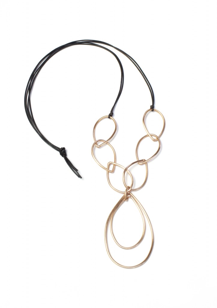 Georgia necklace - bronze and leather long necklace by megan auman