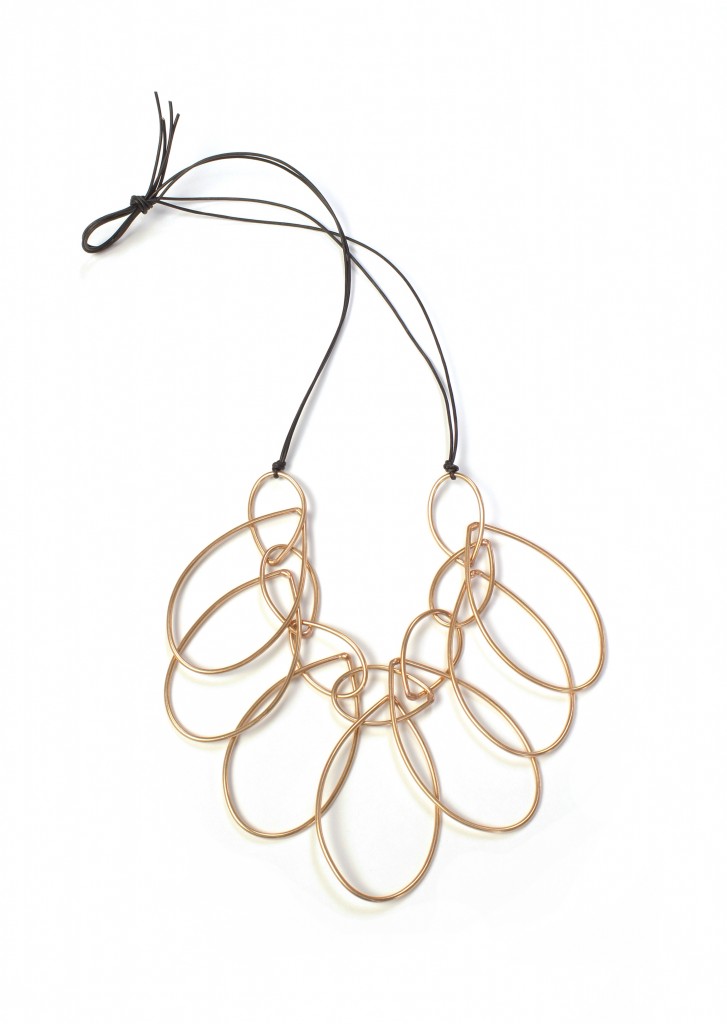 melissa necklace - bronze and leather statement necklace by megan auman
