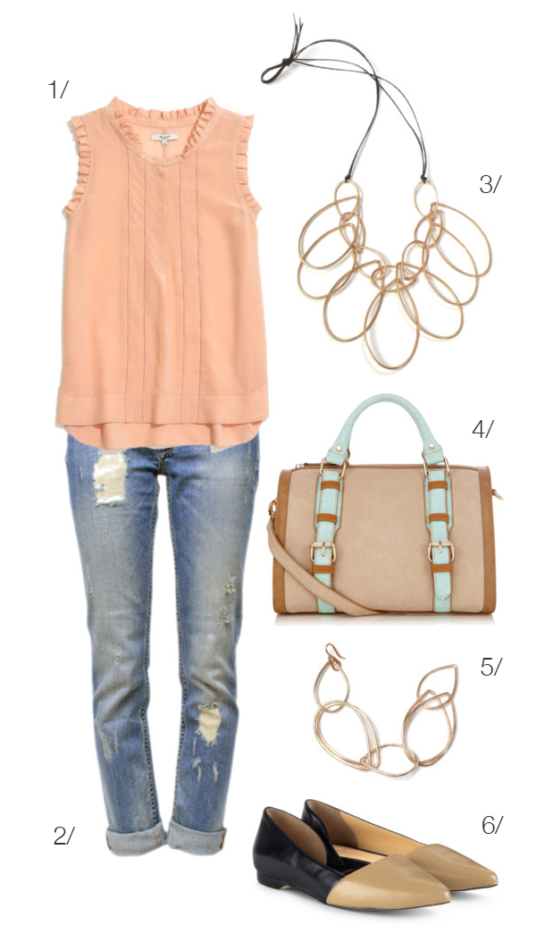 how to dress up distressed denim: featuring the melissa statement necklace by megan auman