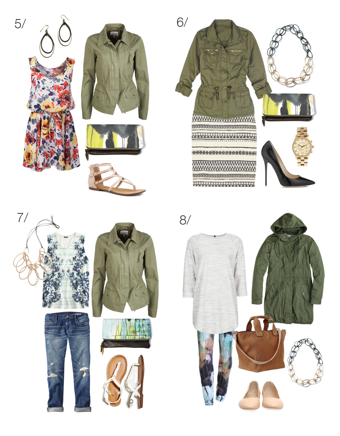 8 ways to wear a military jacket via megan auman