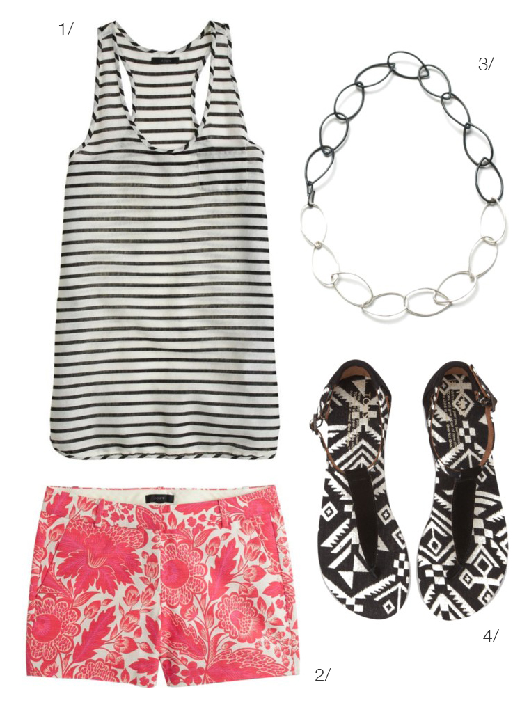 casual summer style: how to mix prints - stripes, floral, tribal // via megan auman 