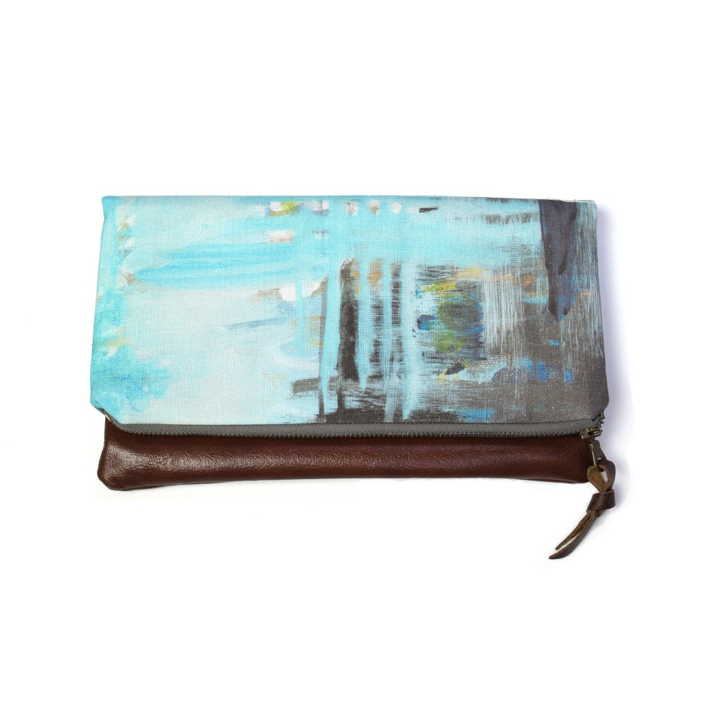 remnant - painterly foldover clutch by eclu and megan auman