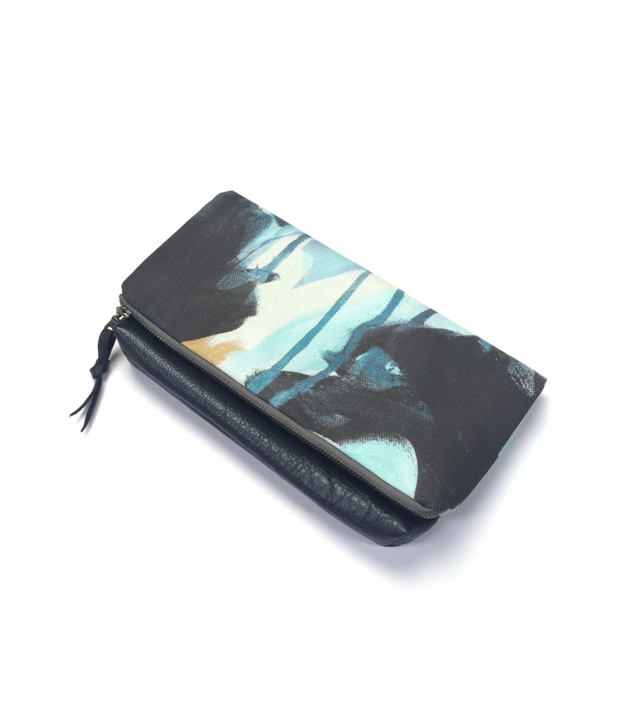 oyster foldover clutch purse // painterly fabric