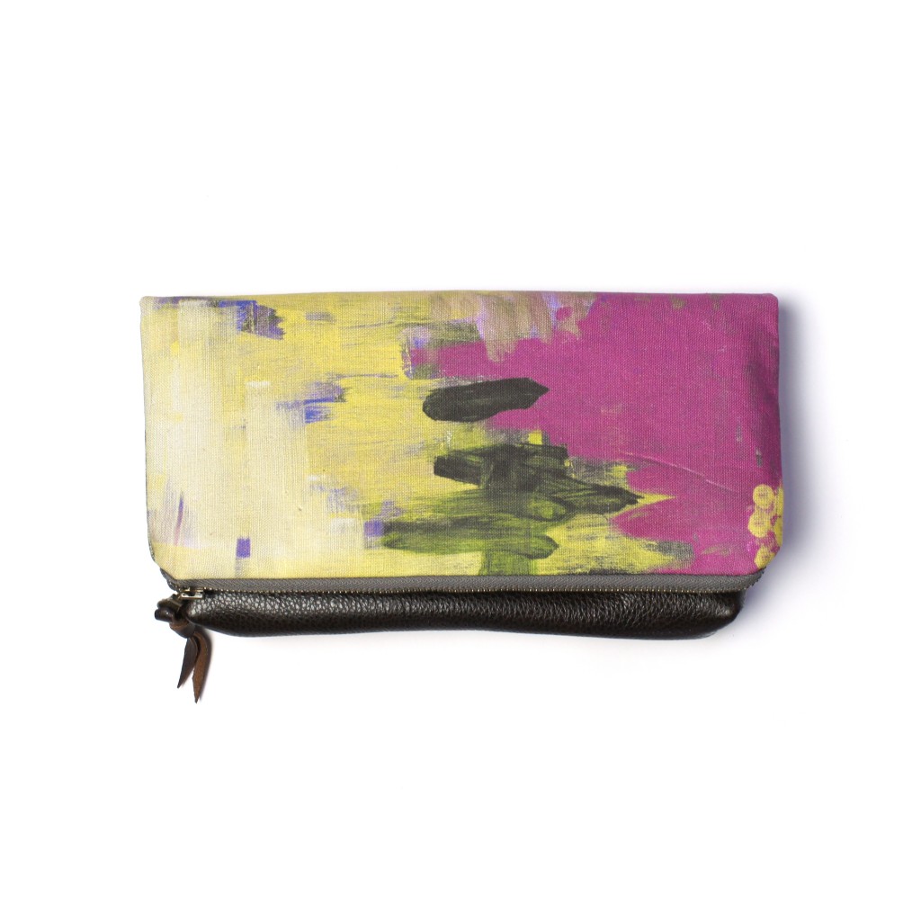 remnant foldover clutch bag // featuring painterly fabric by megan auman and handmade by eclu