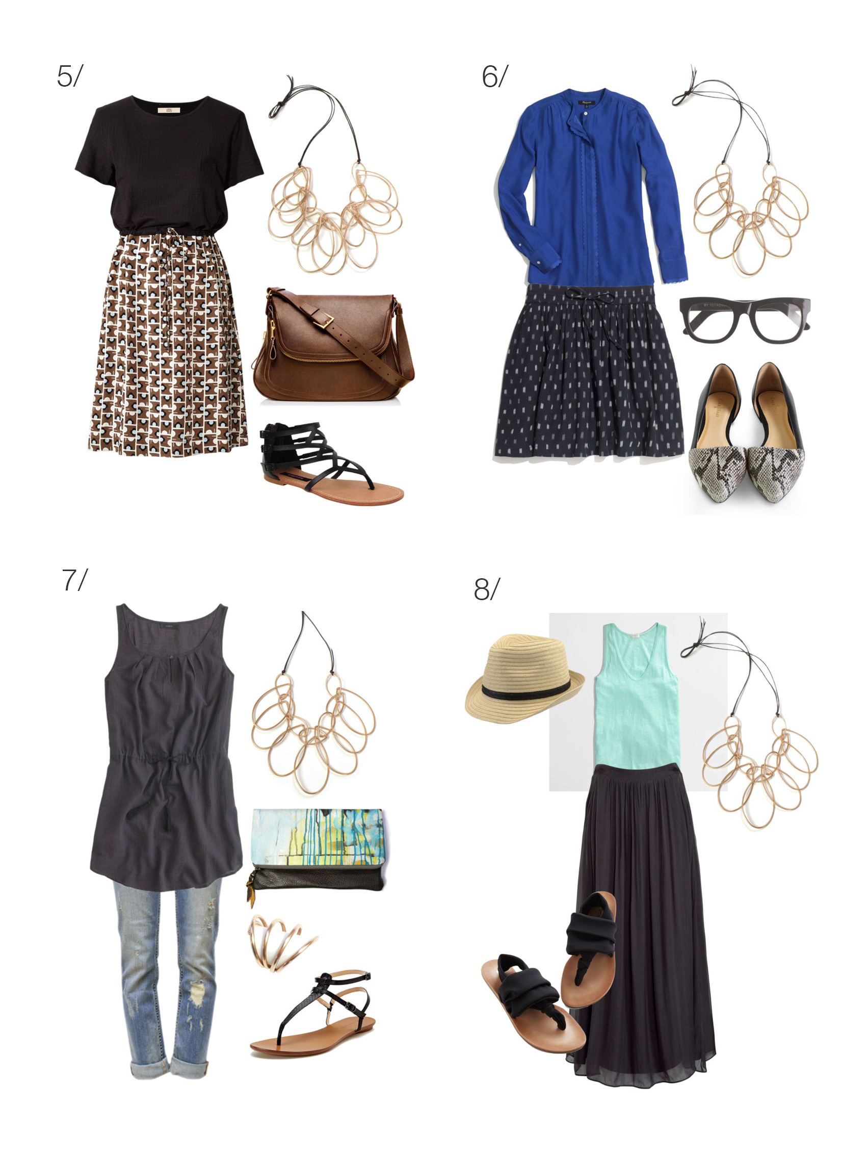 how to wear a statement necklace in summer: 8 outfit ideas to try // click for outfit details