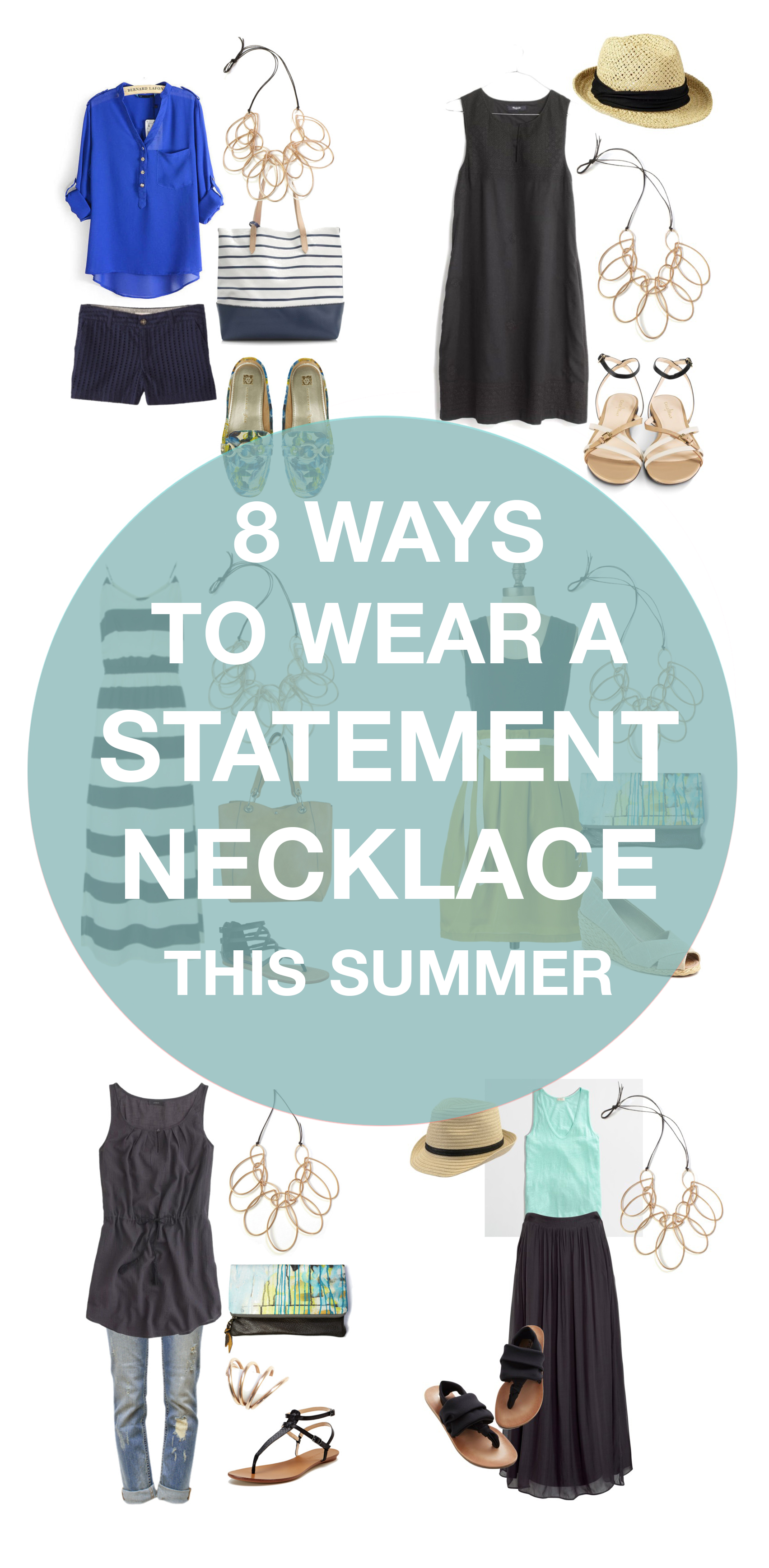 how to wear a statement necklace in summer: 8 outfit ideas to try // via megan auman