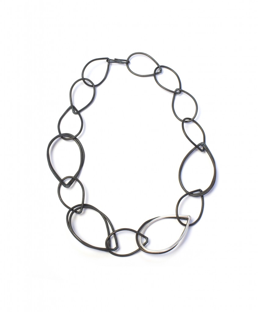 Amy necklace // black and silver chain link necklace