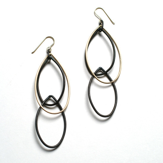 kathrine earrings by megan auman in steel and gold-filled