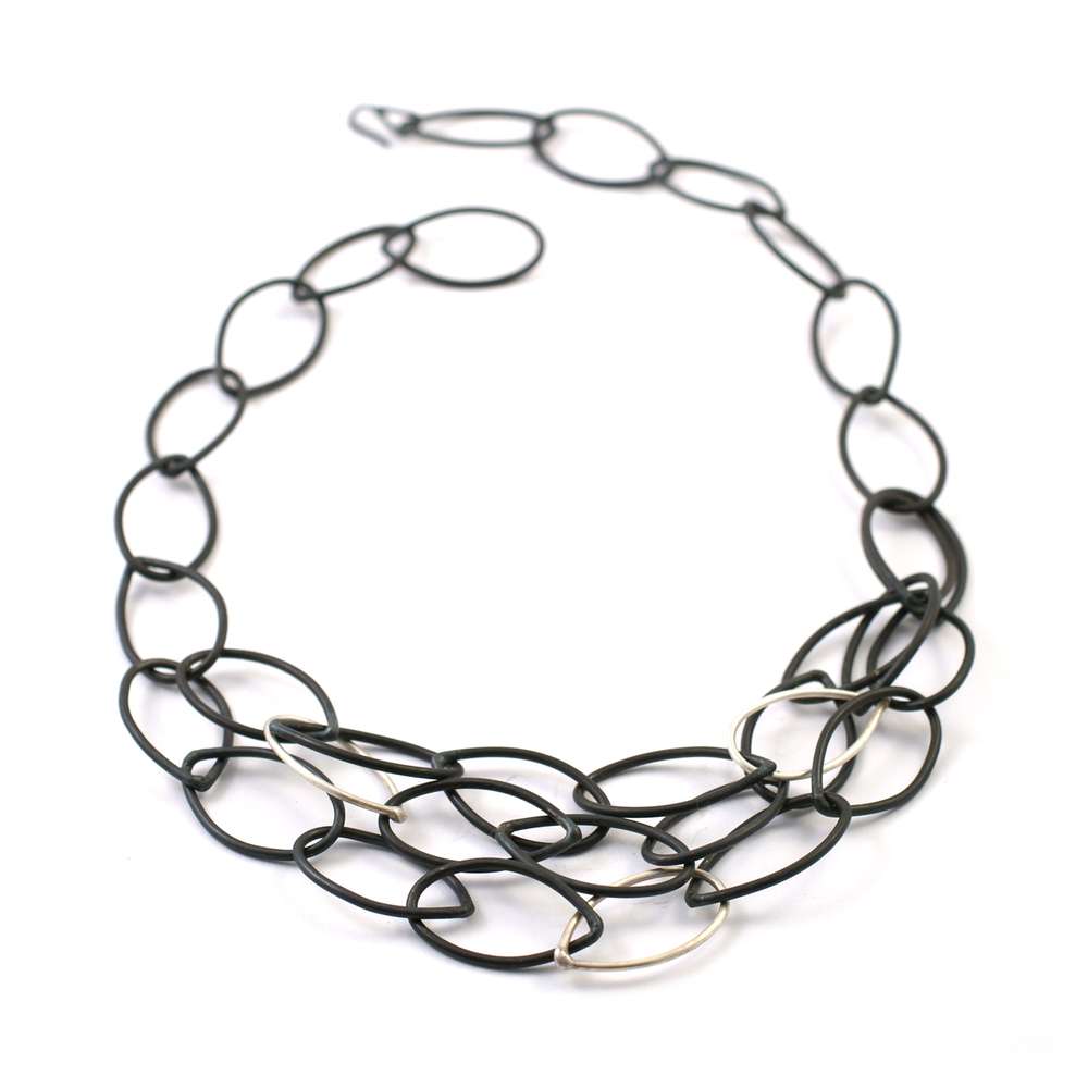 Susan necklace // black and silver chain link necklace // megan auman