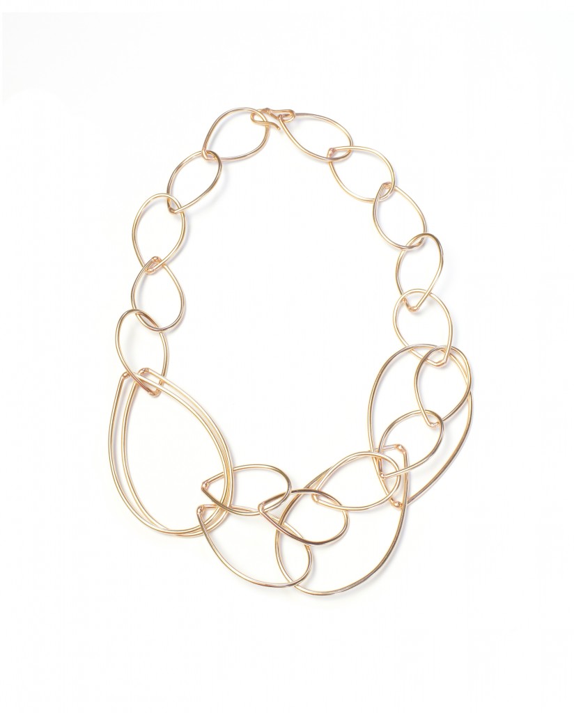 daphne necklace - bronze chain link statement necklace