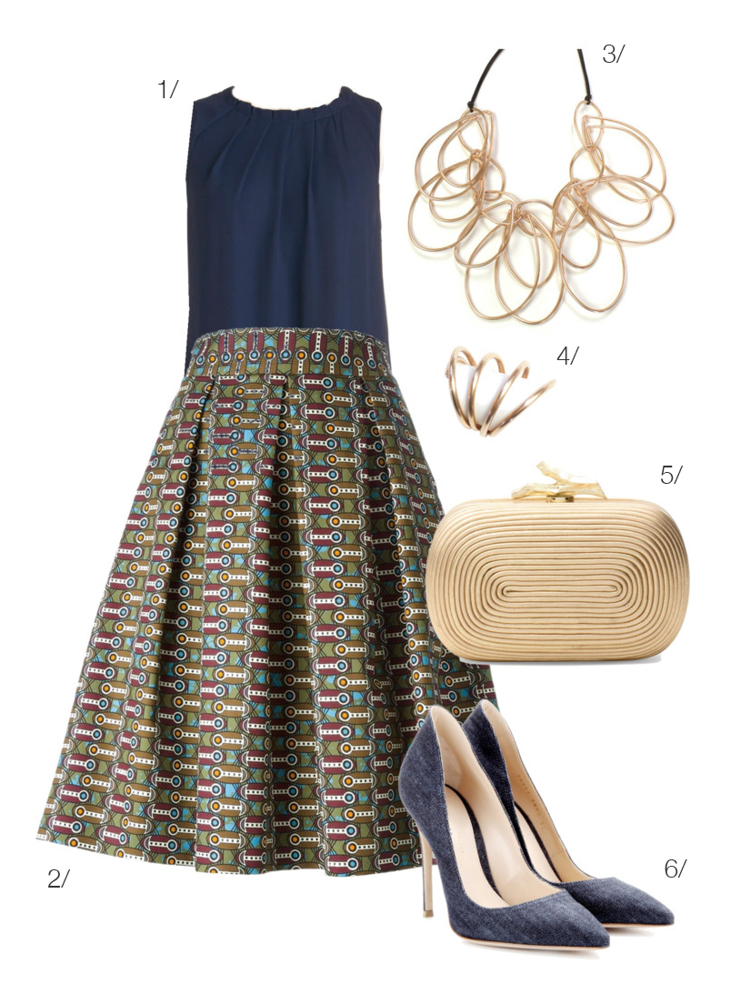 inspired by Alexander Calder: bold skirt and wire jewelry // click for outfit details