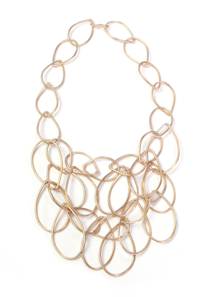 Elizabeth necklace // bronze chain link bib statement necklace