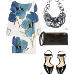 how to wear a bold pattern with a bold necklace