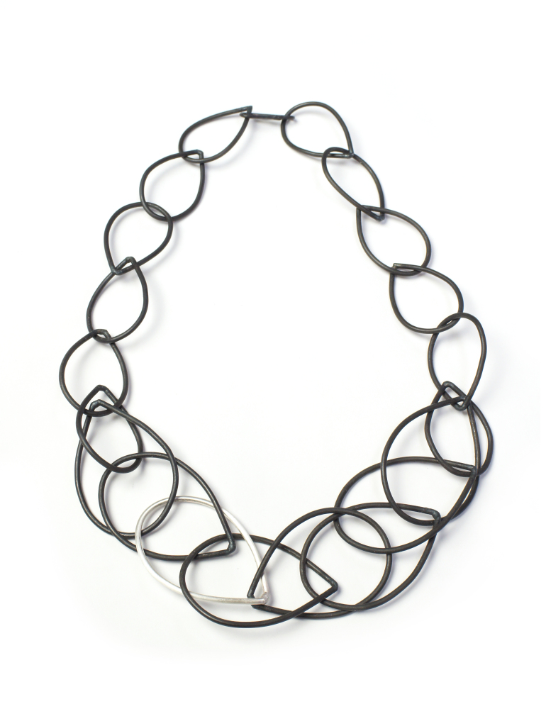 steel and silver eleanor necklace // bold chain link necklace