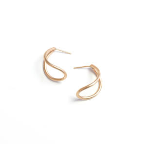 bronze curve post earrings