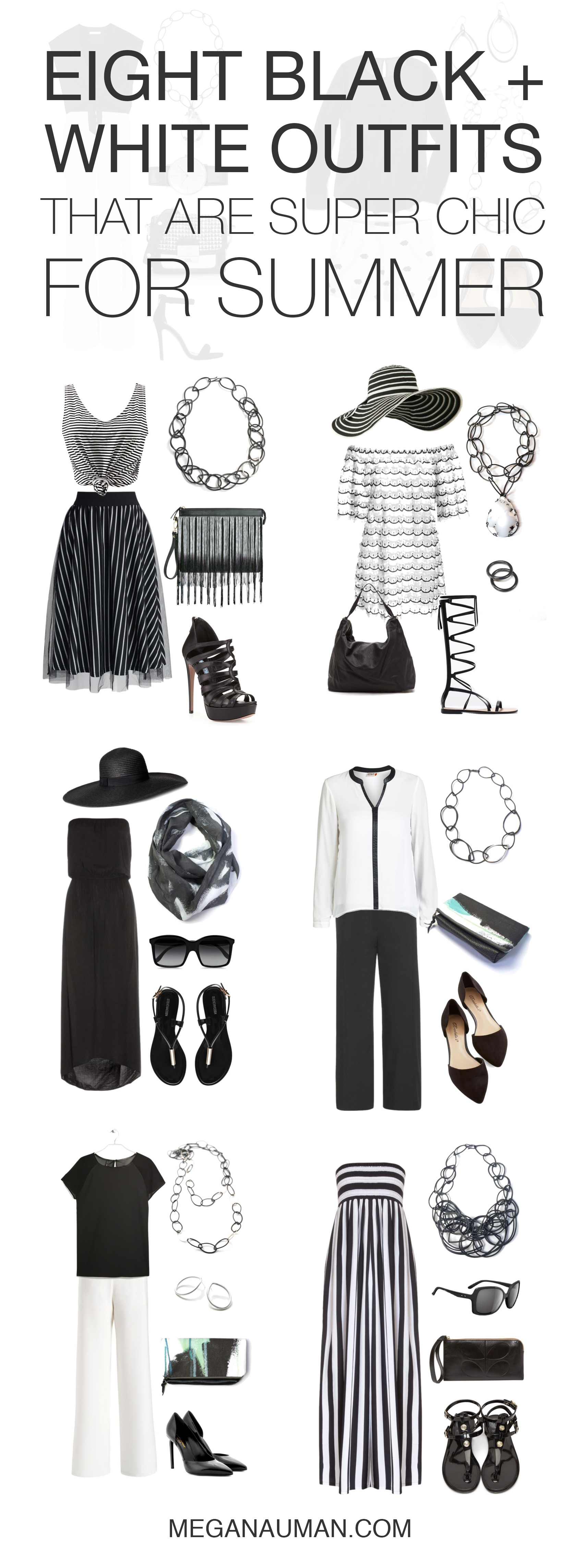 chic summer style: 8 black and white outfits to try // click through for outfit details