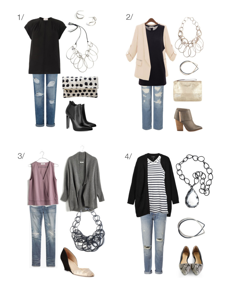 how to dress up distressed denim jeans: 8 style ideas // click through for outfit details