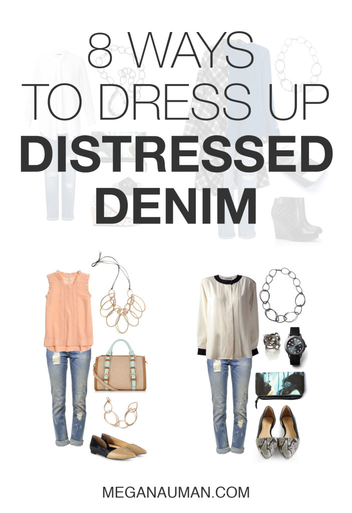 how to dress up distressed denim jeans: 8 style ideas // click through for outfit details