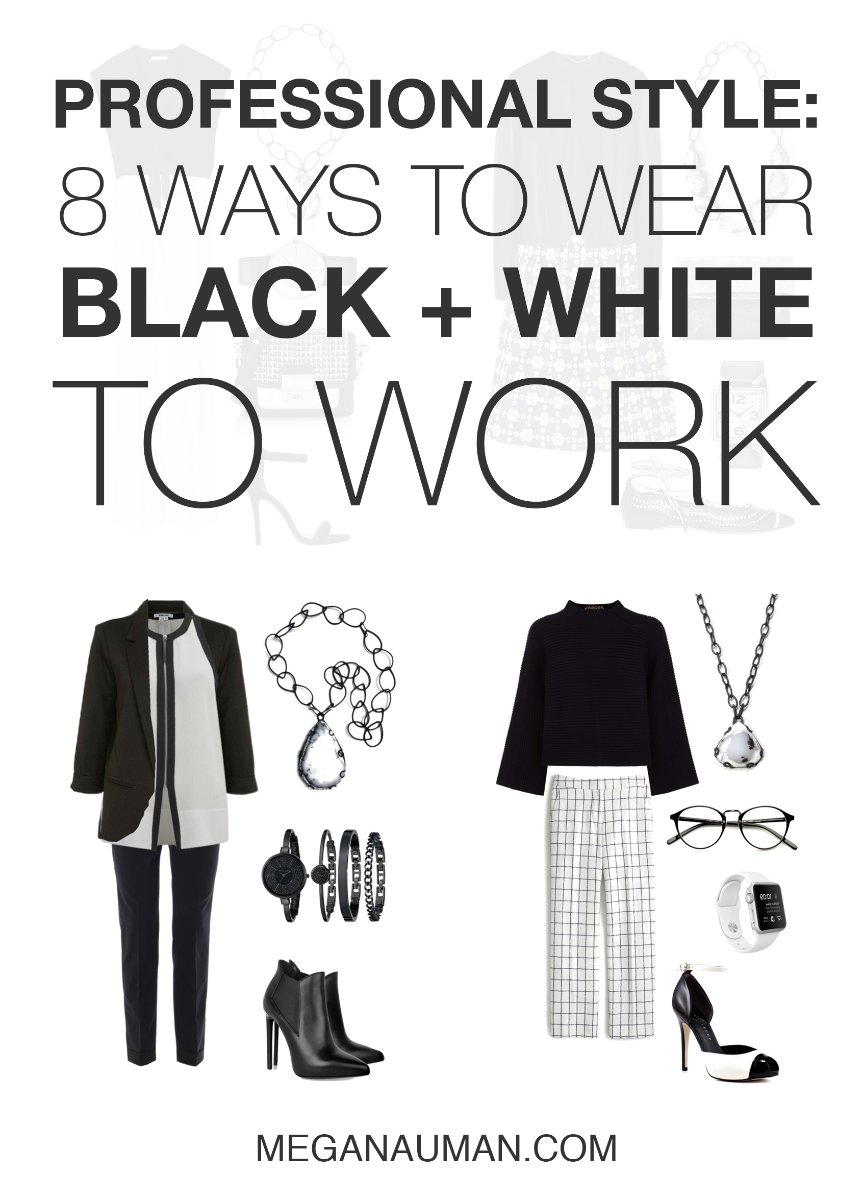 professional style: 8 chic and stylish ways to wear black and white to work // click through for outfit ideas