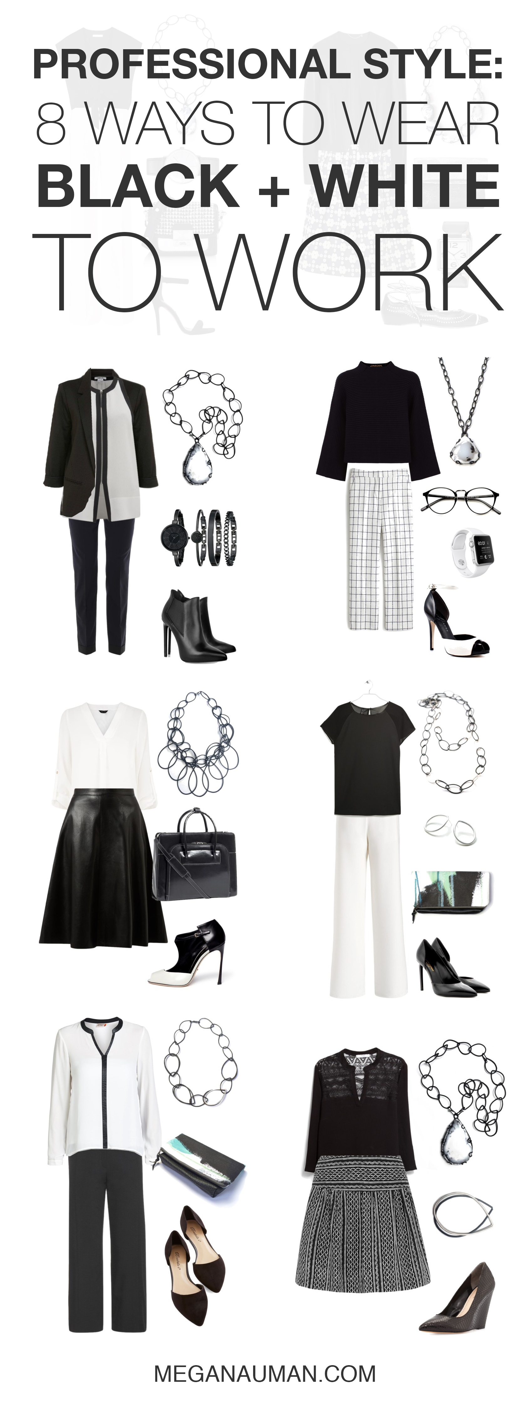 professional style: 8 chic and stylish ways to wear black and white to work // click through for outfit ideas