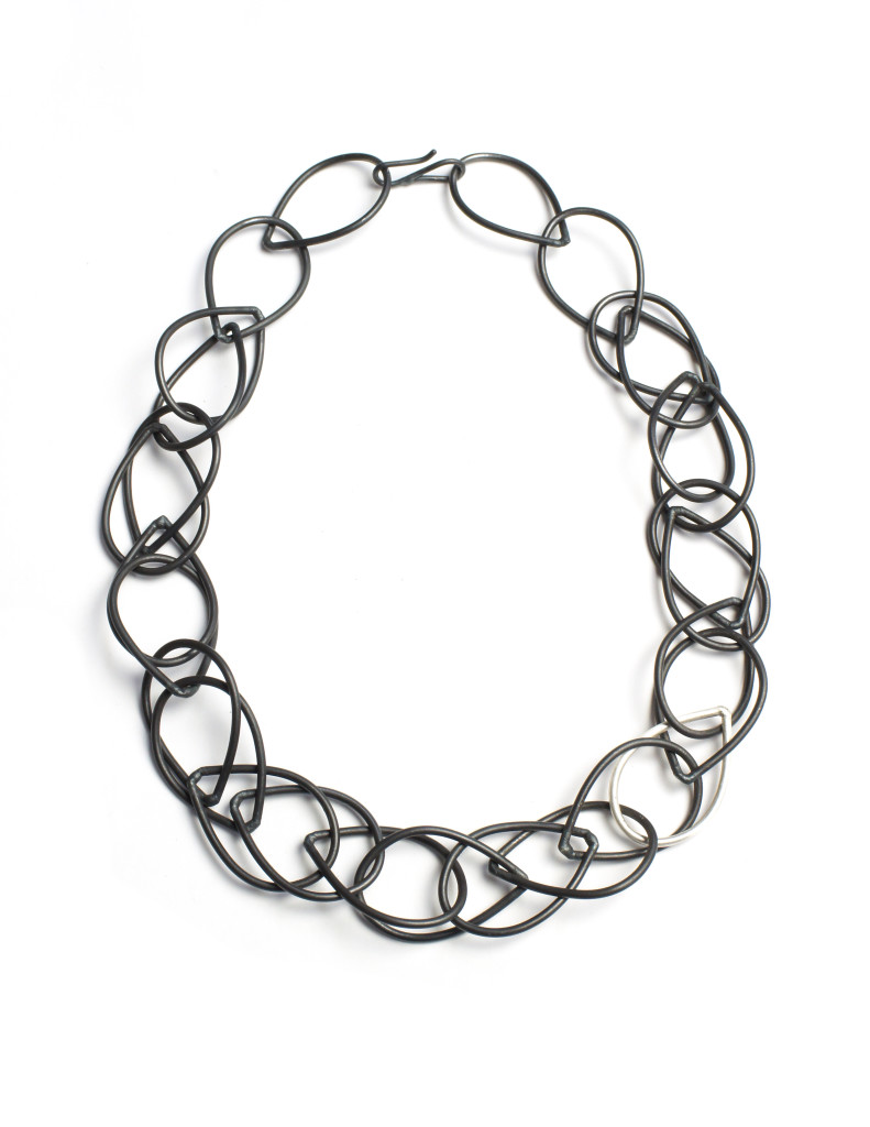 isabella necklace / black chunky chain link necklace by megan auman