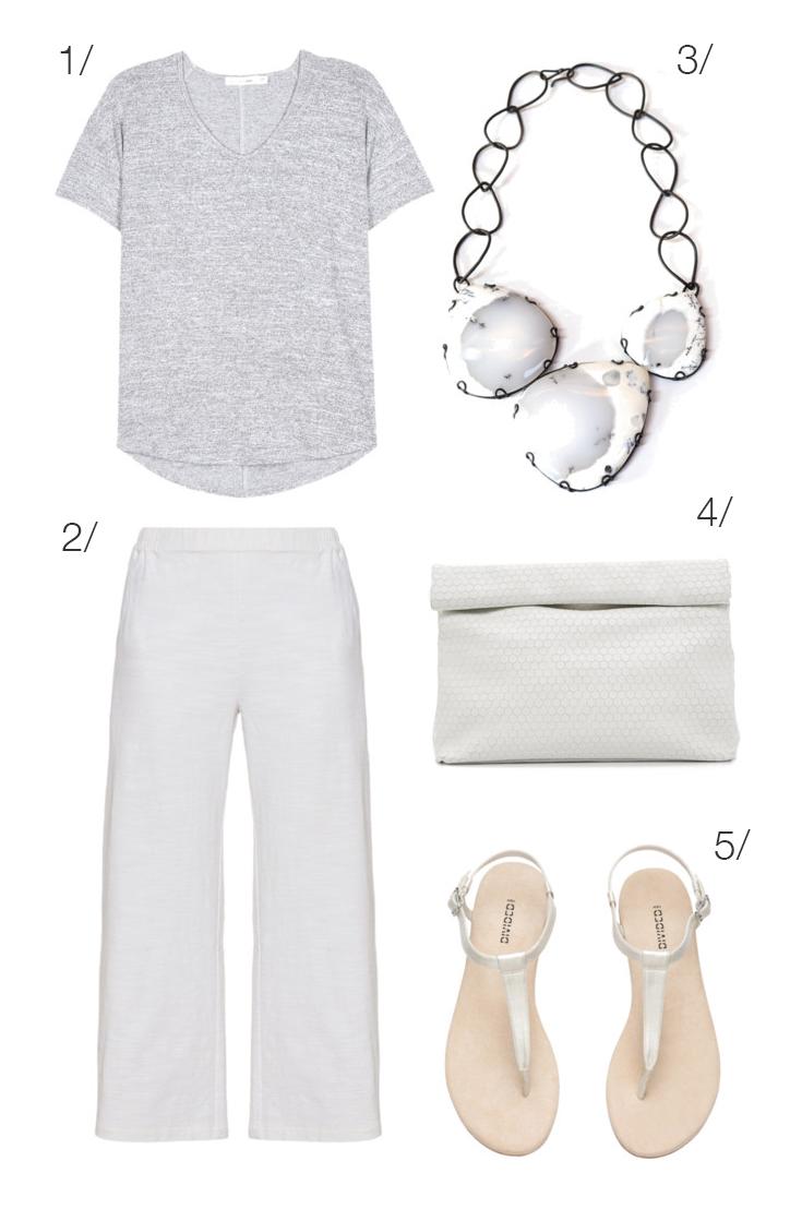 a casual, chic outfit in shades of white for summer // click through for details