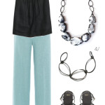 simple and chic summer style: black, white, and aqua