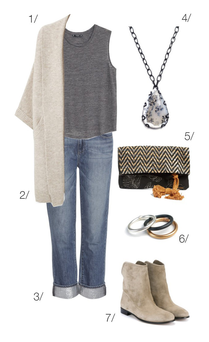 casual fall style: jeans, boots, and a cardigan // click through for outfit details