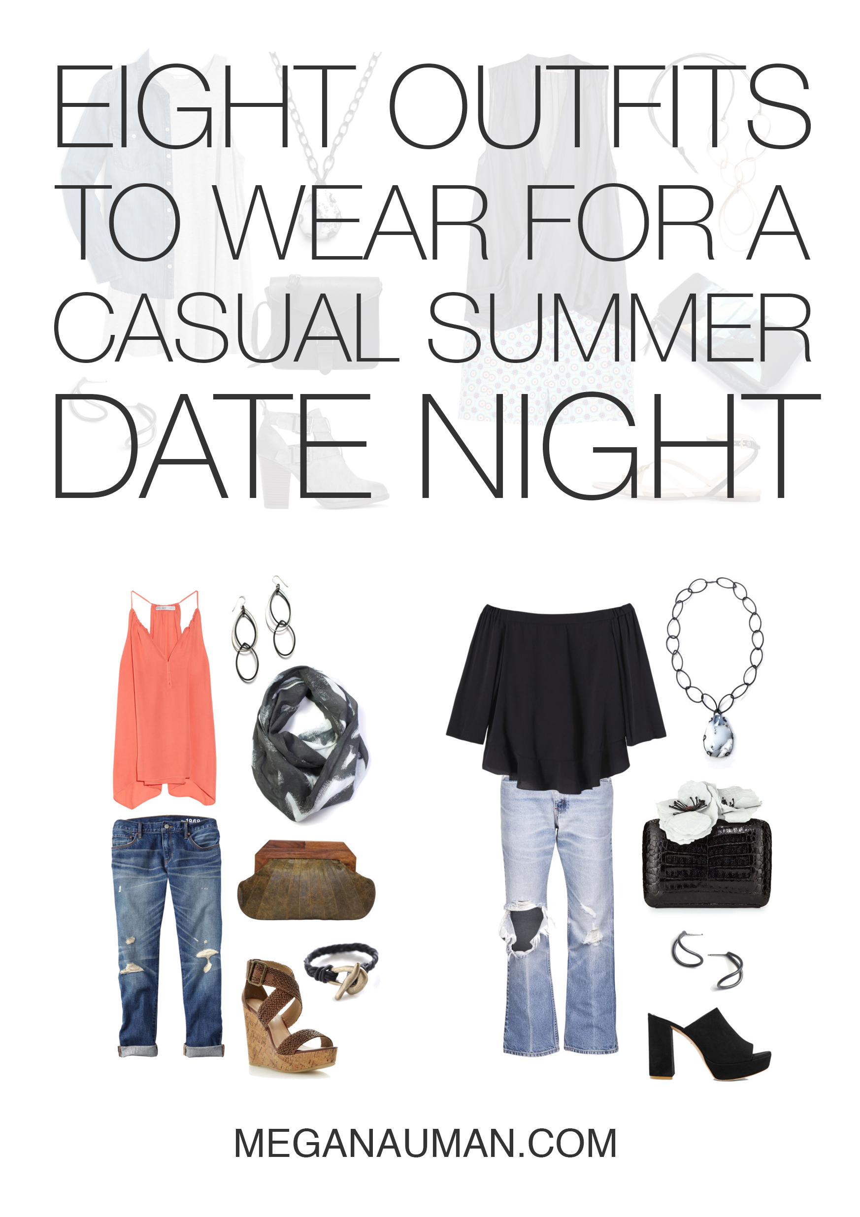what to wear on a casual summer date night: 8 outfit ideas // click through for outfit details
