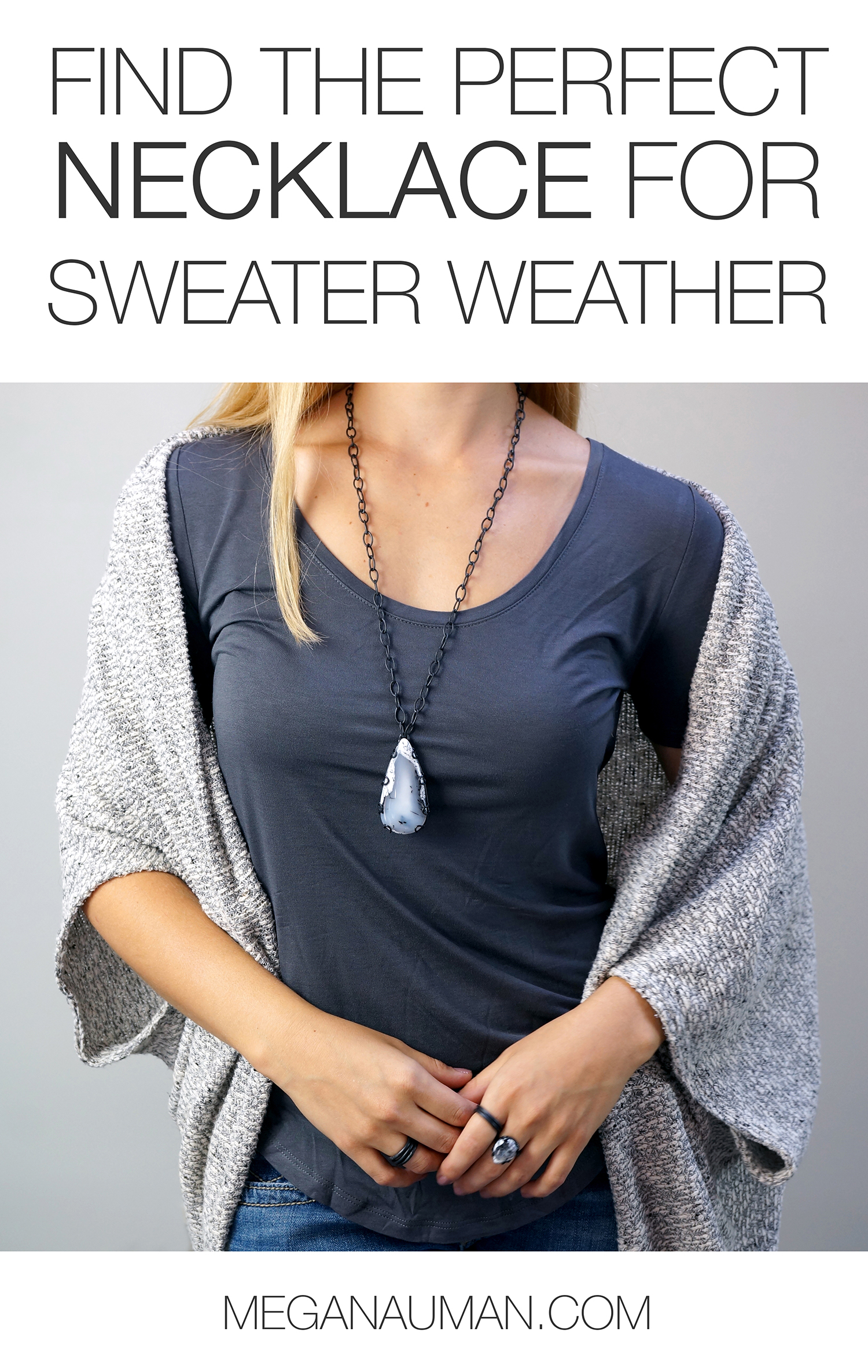 long necklaces are perfect for layering with slouchy cardigans / click through to learn more