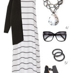 black and white maxi dress for fall