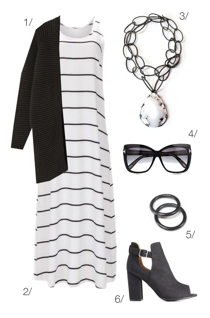 black and white maxi dress for fall // click through for outfit details