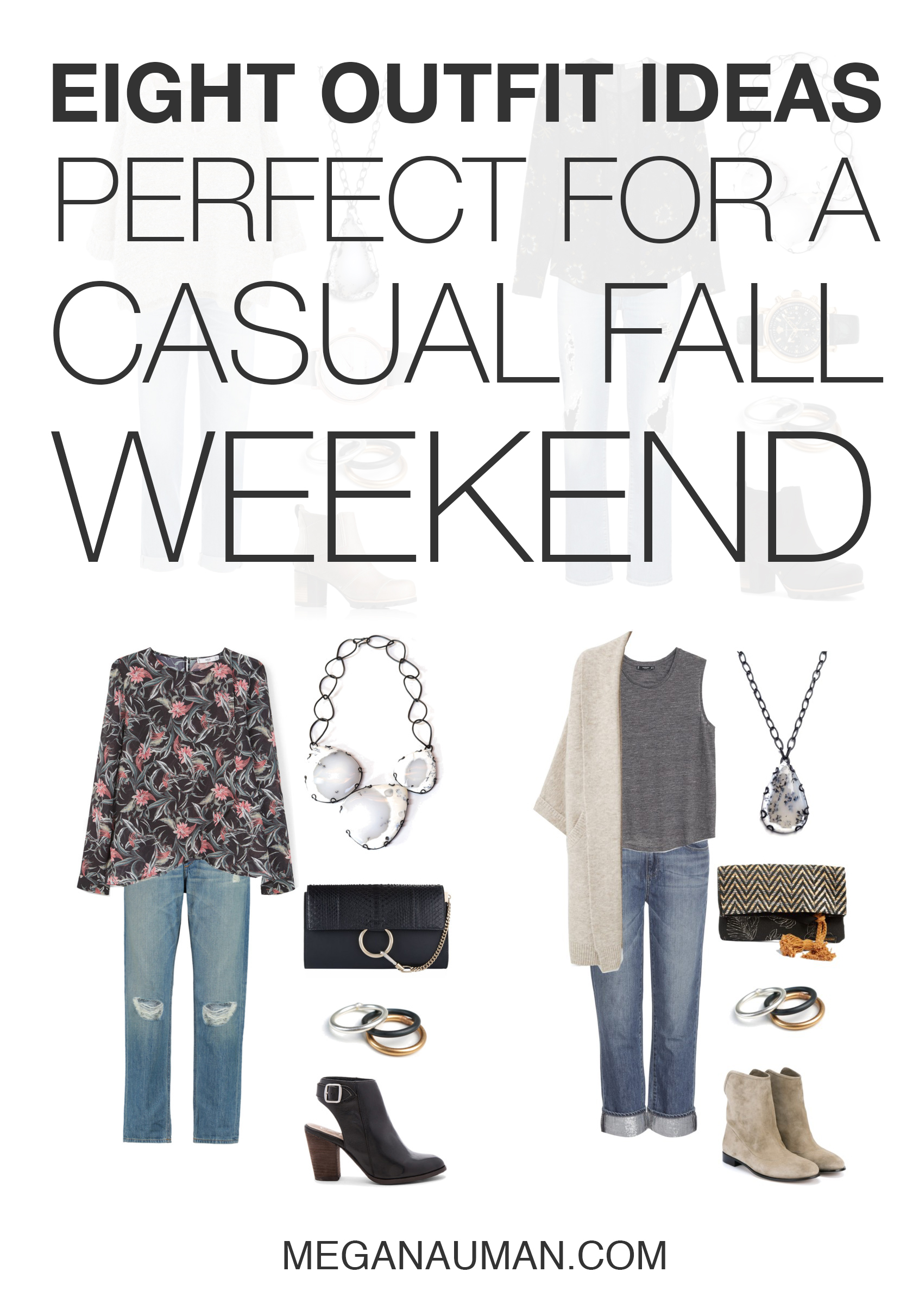 weekend style: 8 casual fall outfit ideas with jeans and boots // click through for outfit details
