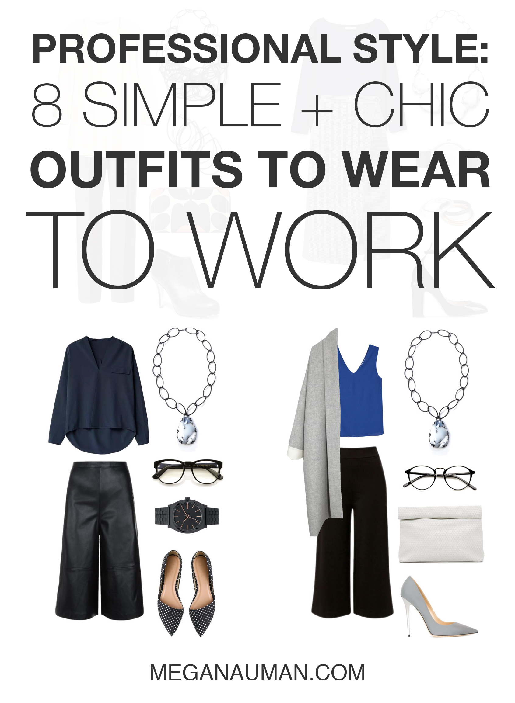 professional style: 8 simple and chic outfits to wear to work // click through for outfit details