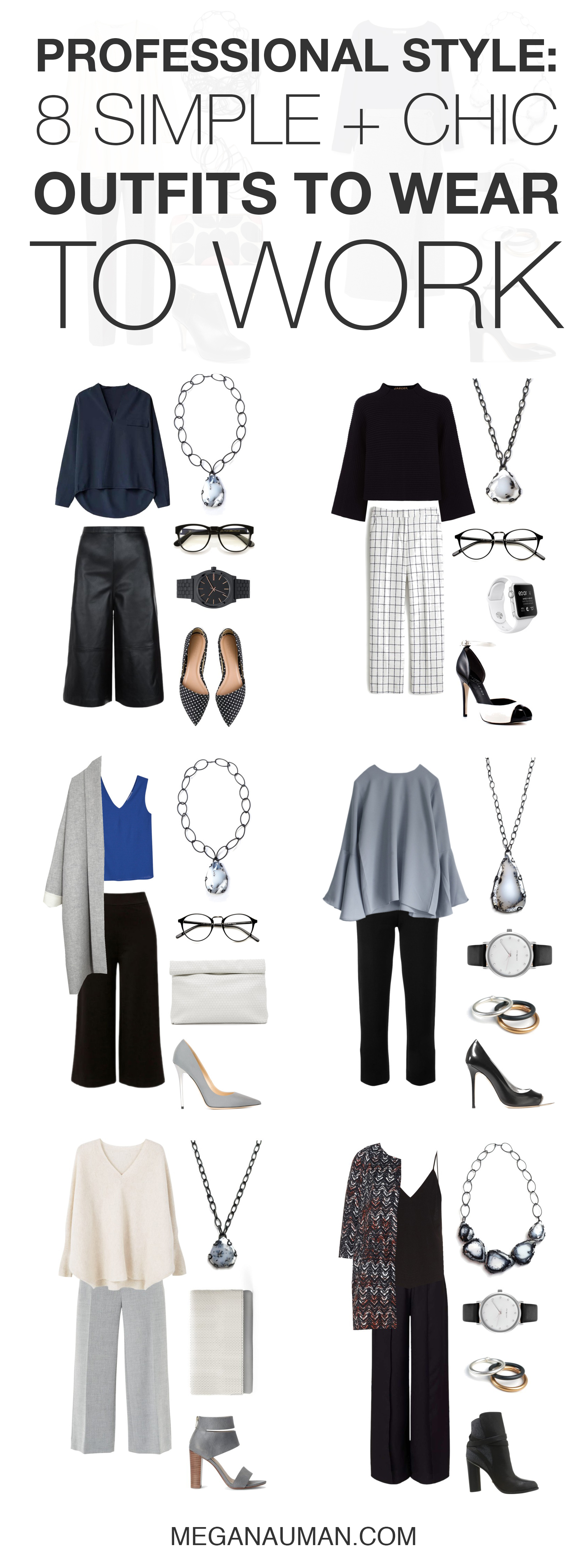 professional style: 8 simple and chic outfits to wear to work // click through for outfit details